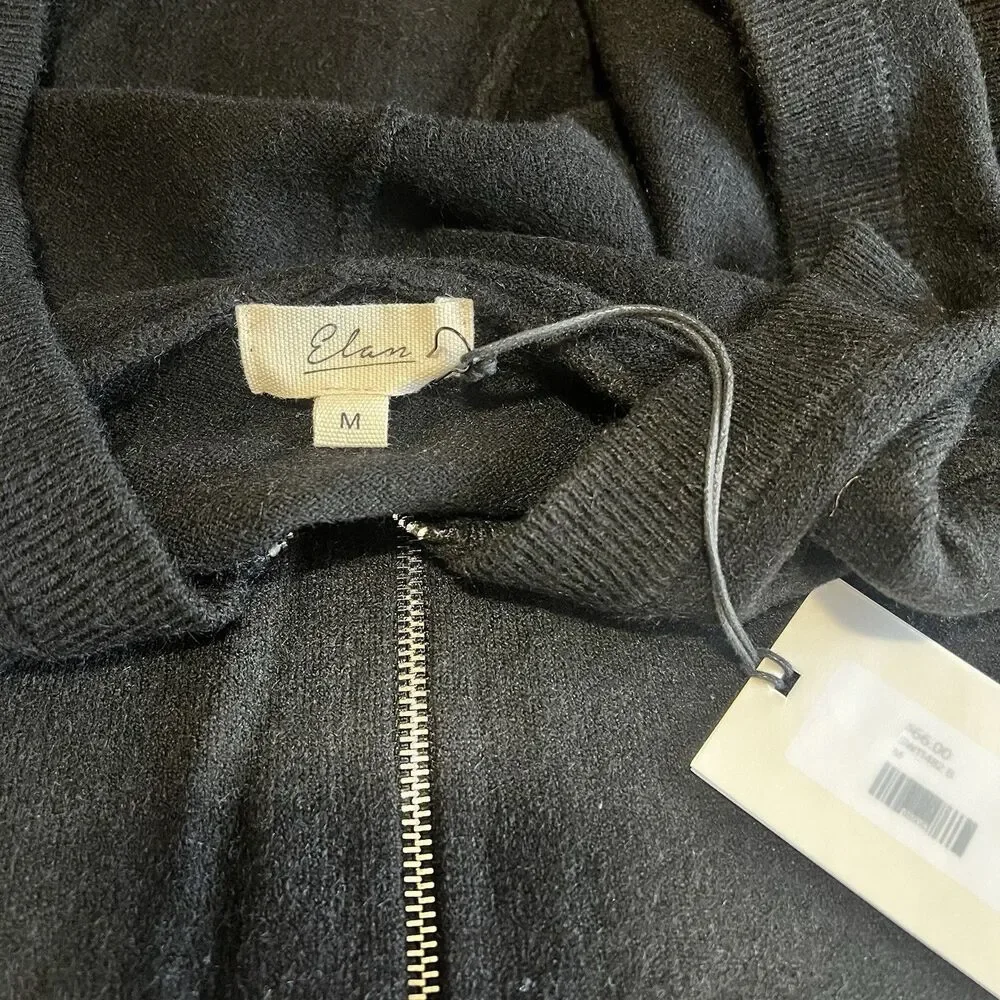 Elan Irene Sleeveless Zip Up Hoodie Black Size M